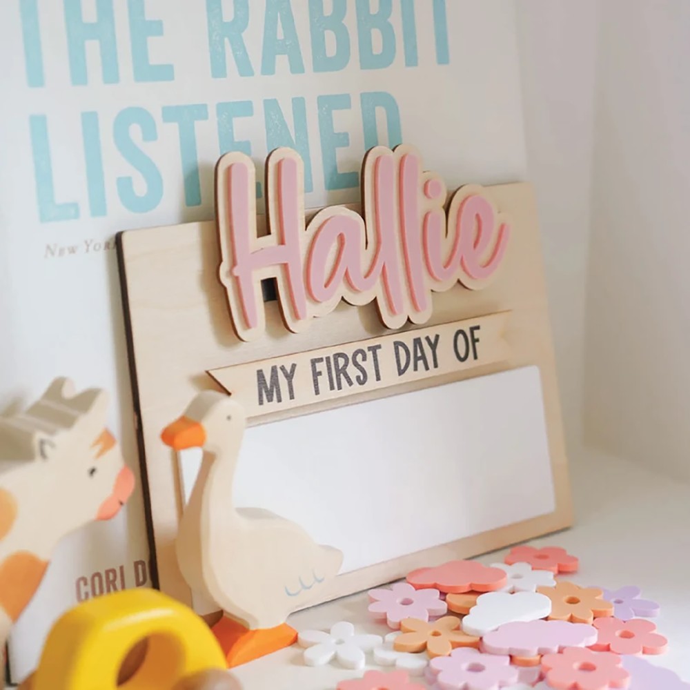 Baby Products Decoration - Placa de Nome de Madeira Personalizada