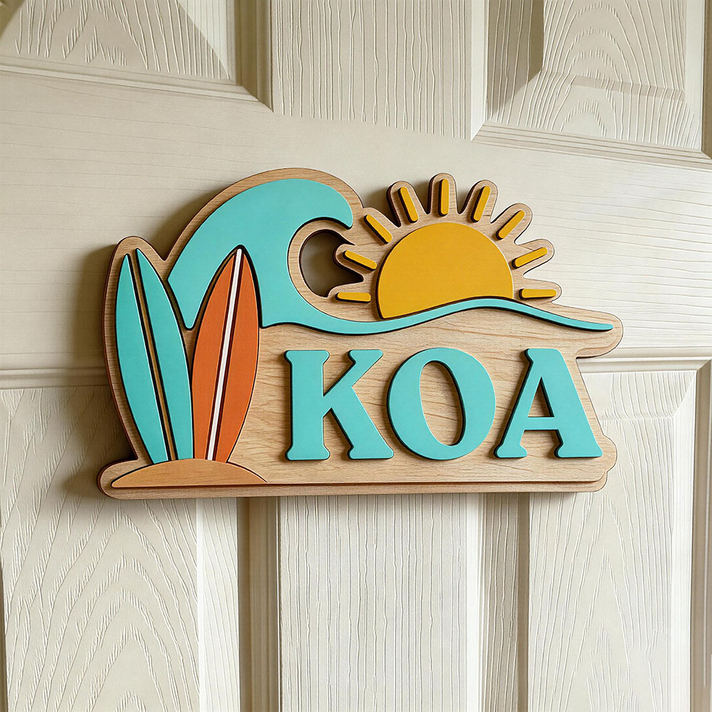 Baby Gate Stairs - Placa de Porta Personalizada de Madeira
